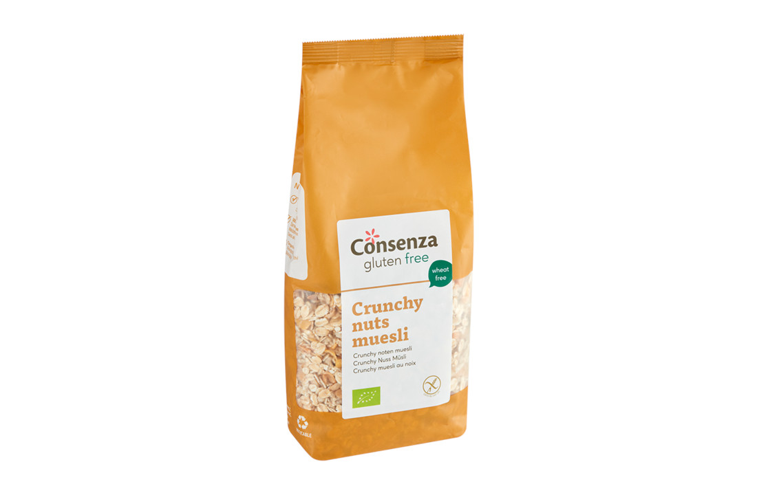 Consenza Crunchy nuts muesli glutenvrij bio 350g